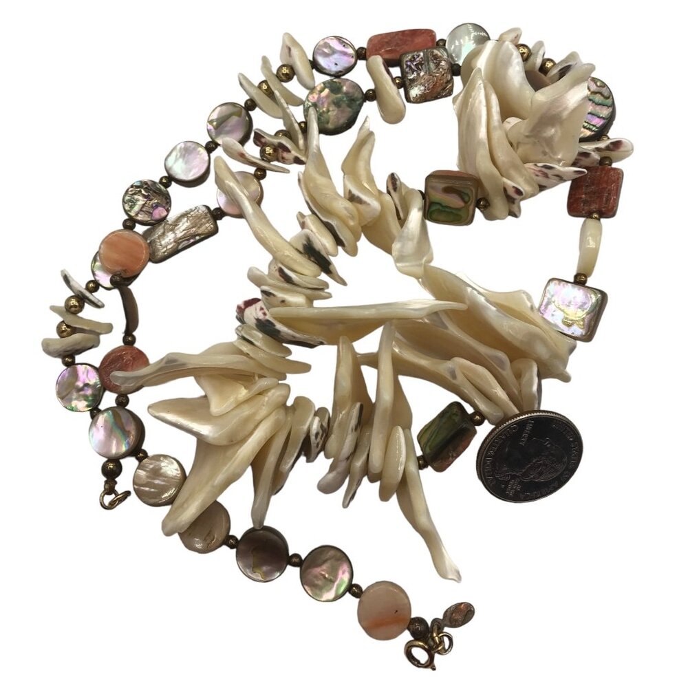 Cadoro Vintage Shell Natural Sea Shell Necklace, Signed M416